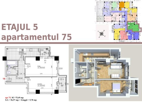 Apartament 2 camere, confort 1, constructie 2018, 60mp