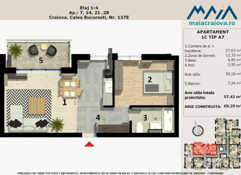 Direct Dezvoltator | 57mp | Craiova | Electroputere Mall