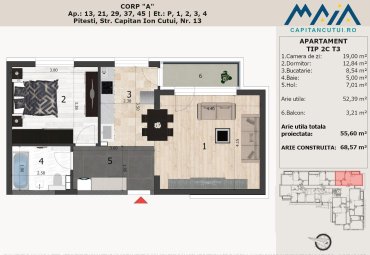 Apartament finisaje premium | 2 camere | Pitesti Nord | Central | Langa padure