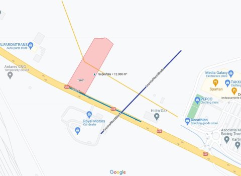 Teren in zona comerciala | Vama Pitesti |  S: 12.000 mp | Deschidere 65m | Autostrada