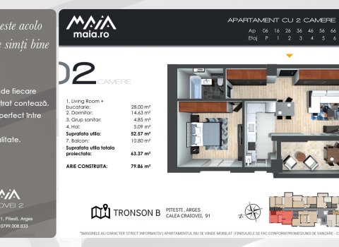 2 Camere Finisaje Premium | Incalzire in pardoseala | Pitesti
